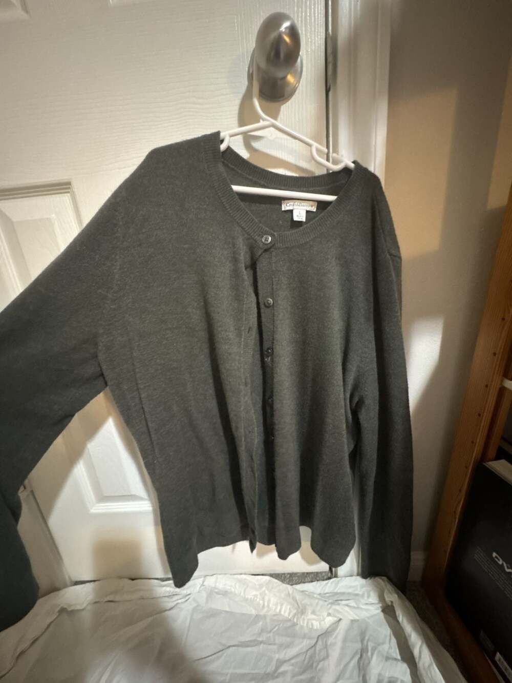 Croft & Barrow Dark Gray Button-Front Cardigan Sweater